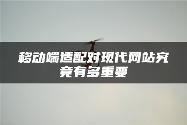 移动端适配对现代网站究竟有多重要