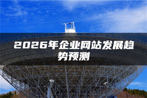 2026年企业网站发展趋势预测